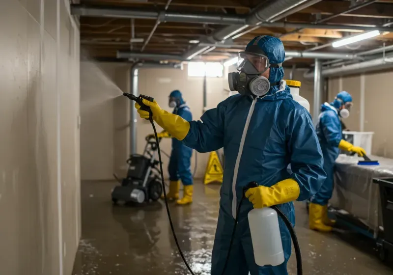 Basement Sanitization and Antimicrobial Treatment process in Kings Park, VA